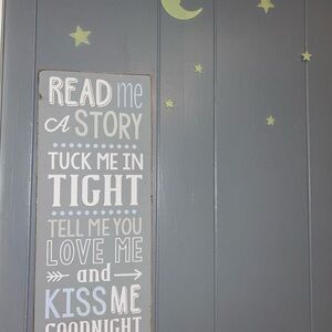 Gray z& White Wall sign plus additional green nursery decor with cute font